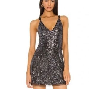 Free People Intimately Gold Rush mini sequin slip dress